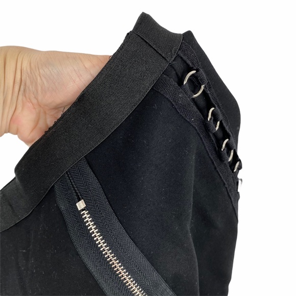 NWT LOLA X LF Moto Zipper Mini Black Skirt Size 10 - Picture 7 of 9